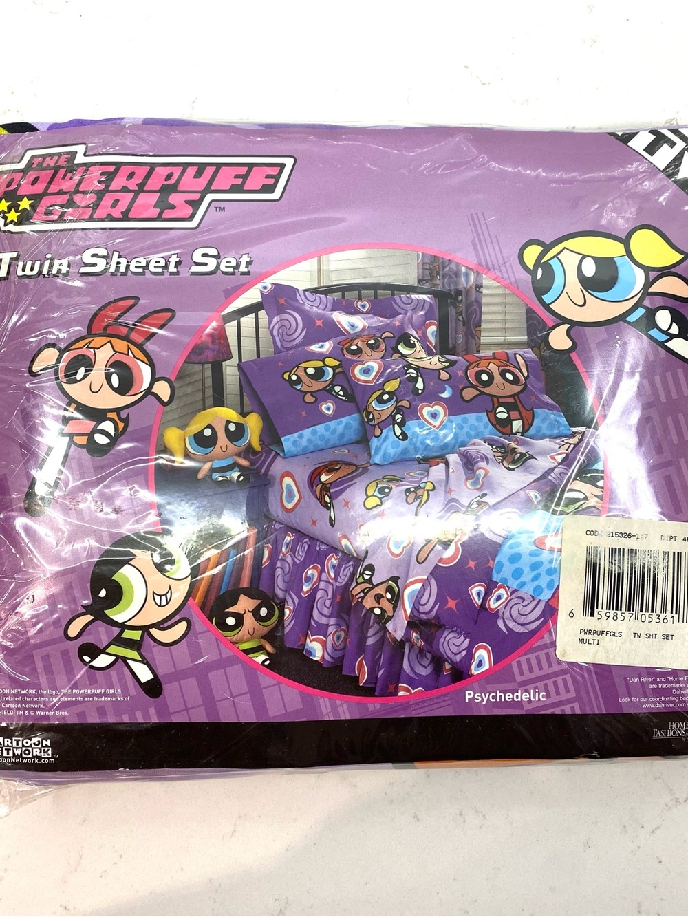 Vintage Powerpuff Girls Twin Sheet Set 3 Piece NEW Y2K Cartoon Network Kidcore